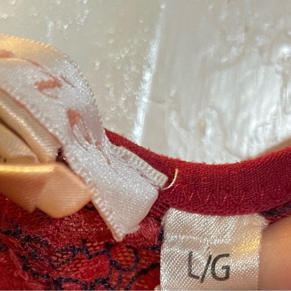 Vintage Cerie Red Nightgown Lingerie Sz L - Picture 4 of 4